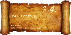 Hoff Gergely névjegykártya